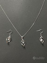 Set collana e orecchini in argento 925 e zirconi