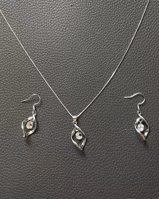Set collana e orecchini in argento 925 e zirconi