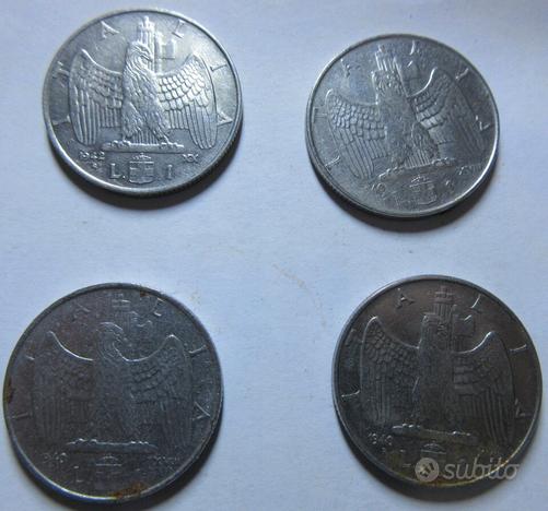 12 monete italiane (1 lira, 50 e 20 cent.)1940-43 usato  Roma
