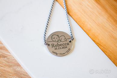 Bracciale Mamma Neonato Personalizzato in Acciaio