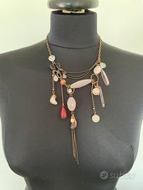 Collana artigianale con Agata rosa idearegalo