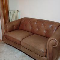 divano in pelle marrone 2 posti 