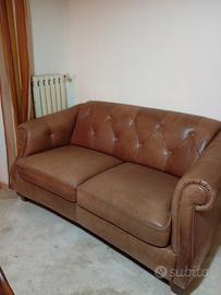 divano in pelle marrone 2 posti 