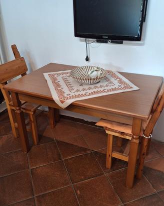 Tavolo 78x128 allungabile 170cm con gambe in legno