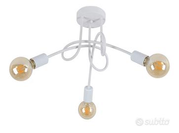 Lampadario industrial metallo bianco e27