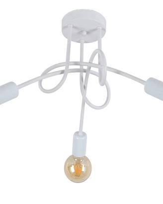 Lampadario industrial metallo bianco e27