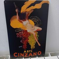 Cartello Vintage in Metallo Cinzano spumante