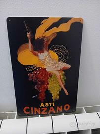 Cartello Vintage in Metallo Cinzano spumante