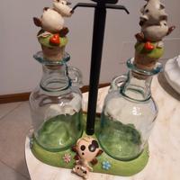 Olio e aceto "Paolo Chiari" Firenze ceramica made 