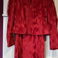 vestito con giacchino rosso in velluto tg. S