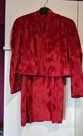 vestito con giacchino rosso in velluto tg. S