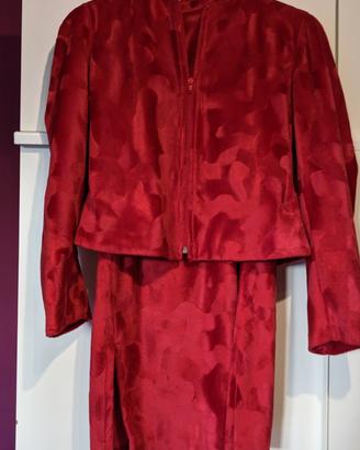vestito con giacchino rosso in velluto tg. S