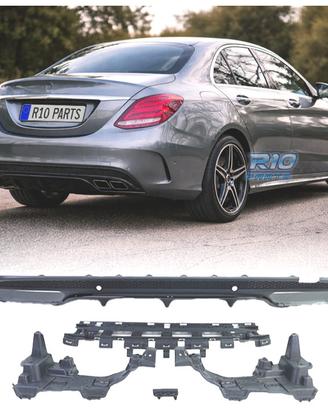 DIFFUSORE MERCEDES CLASSE C W205 AMG 15-21 LOOK C6