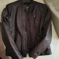 Giacca in ecopelle marrone