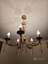 Tre Lampadari classici vintage in ottone/dorato