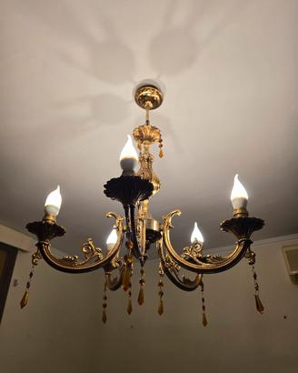 Tre Lampadari classici vintage in ottone/dorato