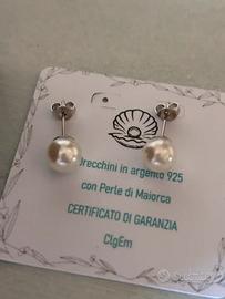 Orecchini con Perle di Maiorca 8 mm in argento 925