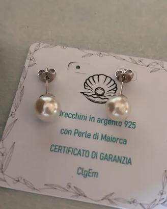 Orecchini con Perle di Maiorca 8 mm in argento 925
