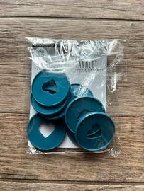 Set 9 anelli blu a cuore Happy Planner Create 365