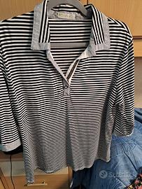 N.2 polo donna una color rosso , l altra a righe