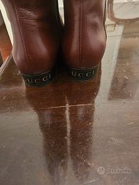 Stivali Gucci pelle e canvas GG supreme n. 38,5