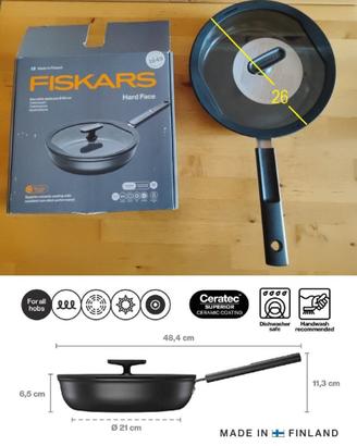 Fiskars padella ceramica antiadriente -Nuova