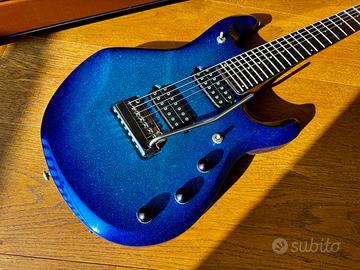 Ernie ball Music Man JP7 JP 7 Petrucci piezo blue