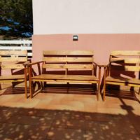 Set 3 sedie da giardino in legno