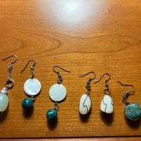 4 orecchini vera pietra