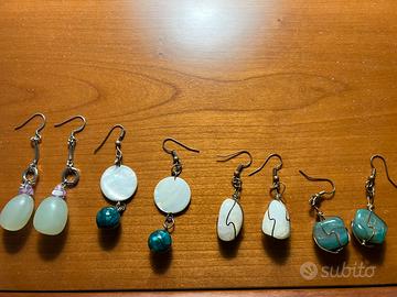 4 orecchini vera pietra