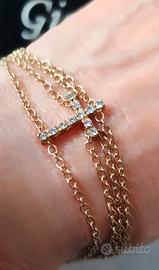 Bracciale Giorà By Raspini, croce in zirconi, rima
