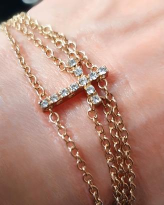Bracciale Giorà By Raspini, croce in zirconi, rima