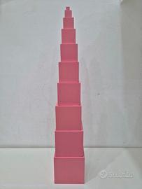 Torre Rosa Montessori originale in legno 