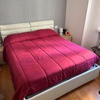 Letto matrimoniale contenitore in ecopelle