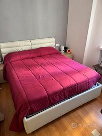 Letto matrimoniale contenitore in ecopelle