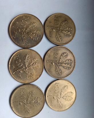lotto 20 lire ramo di quercia 