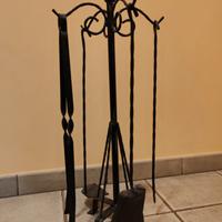 Set da camino in ferro battuto 