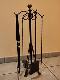 Set da camino in ferro battuto 