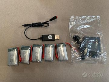 Batterie + caricabatterie + accessori mini drone