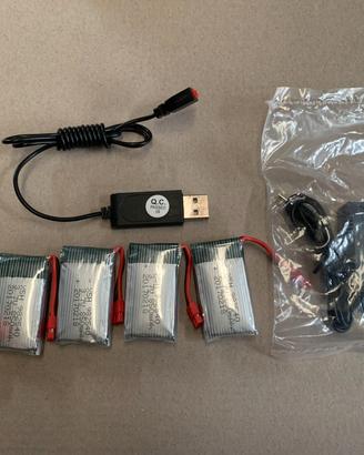 Batterie + caricabatterie + accessori mini drone