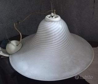 Lampadario in vetro bianco e grigio diam. 50 cm