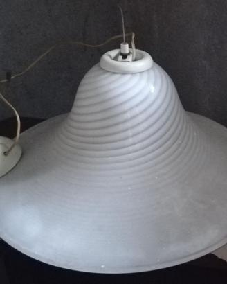 Lampadario in vetro bianco e grigio diam. 50 cm