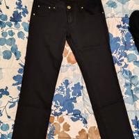 Jeans donna nero a vita bassa