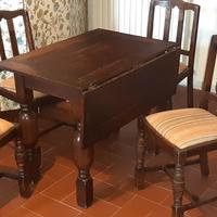 Tavolo rustico allungabile bandella con 4 sedie