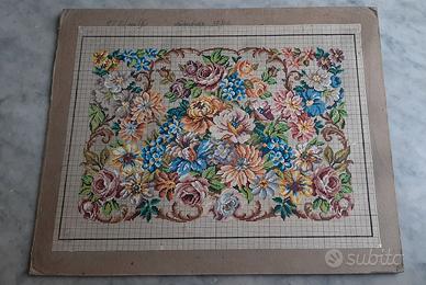 Schema ricamo dipinto a mano vintage