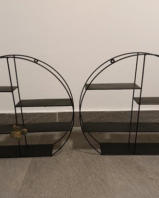 Coppia Mensole Circolari XL in Metallo Nero