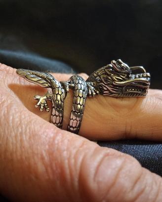 anello acciaio dragone 