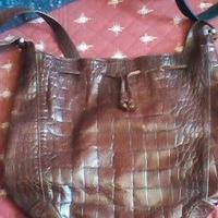 Borsa firma FURLA pelle a coccodrillo moltoleggera