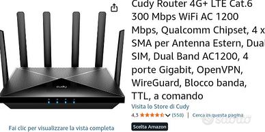 Cudy Router 4G+ LTE Cat.6 AC1200