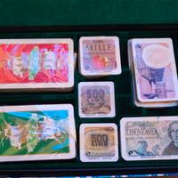 VINTAGE CARTE DA GIOCO ANNI 60 CON FICHES IN LIRE